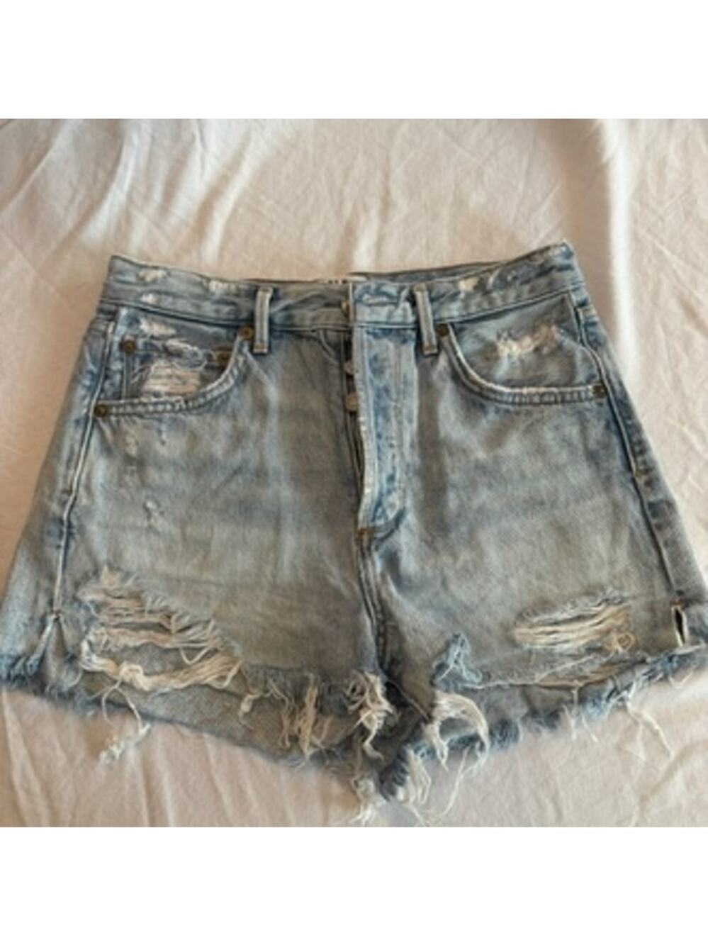 AGOLDE distressed denim shorts size 25 - Picture 1 of 3